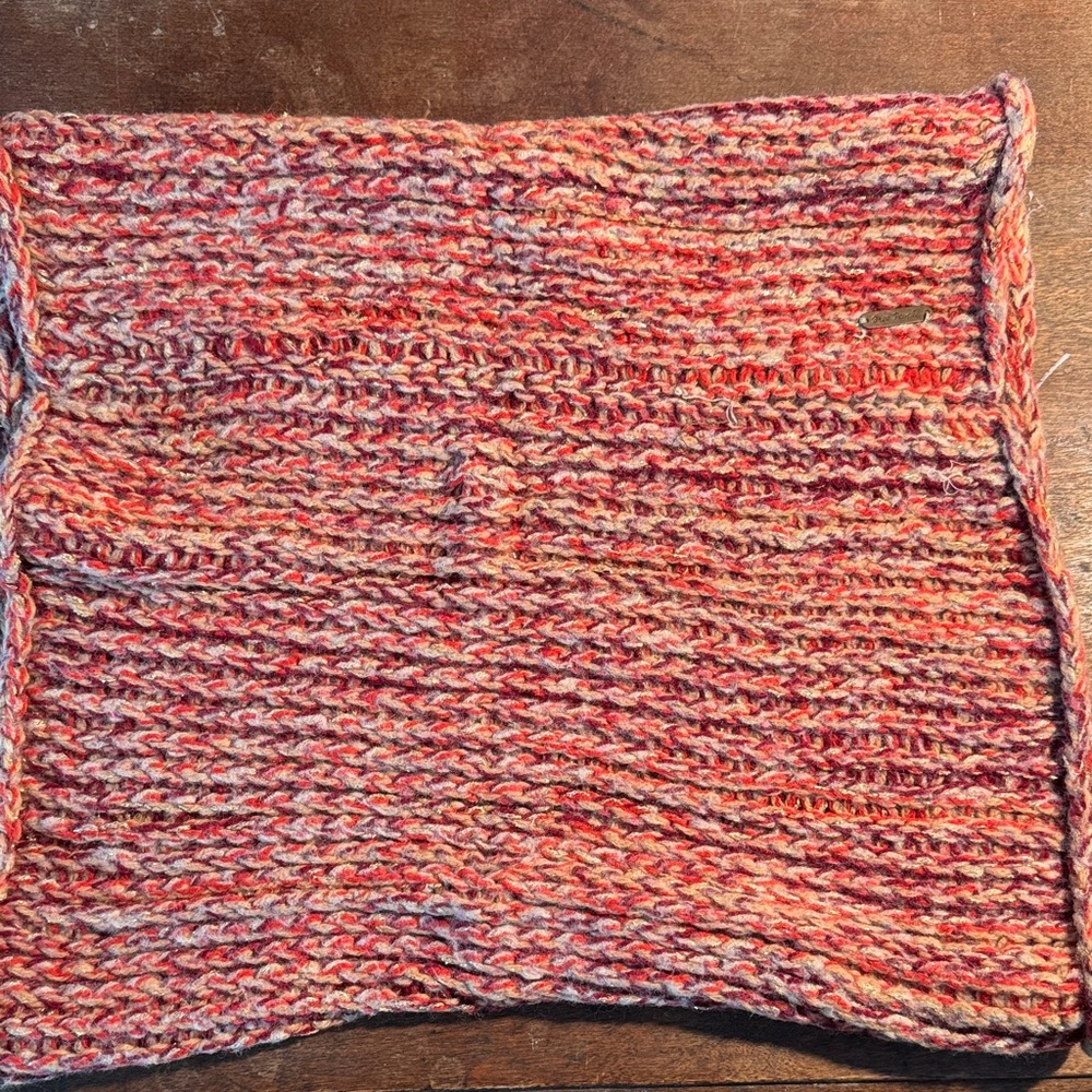 Free People Vibrant Knit Scarf with gold threads NWOT